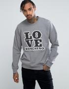 Love Moschino Sweatshirt In Gray With Love Logo - Gray