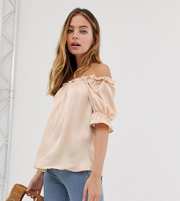 Glamorous Petite Blouse With Puff Sleeves