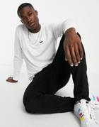 Lacoste Long Sleeve Top With Croc Logo In White