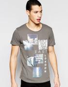 Selected Homme T-shirt With Print - Gunmetal