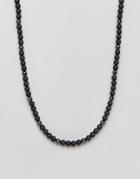 Icon Brand Beaded Necklace In Gunmetal - Silver