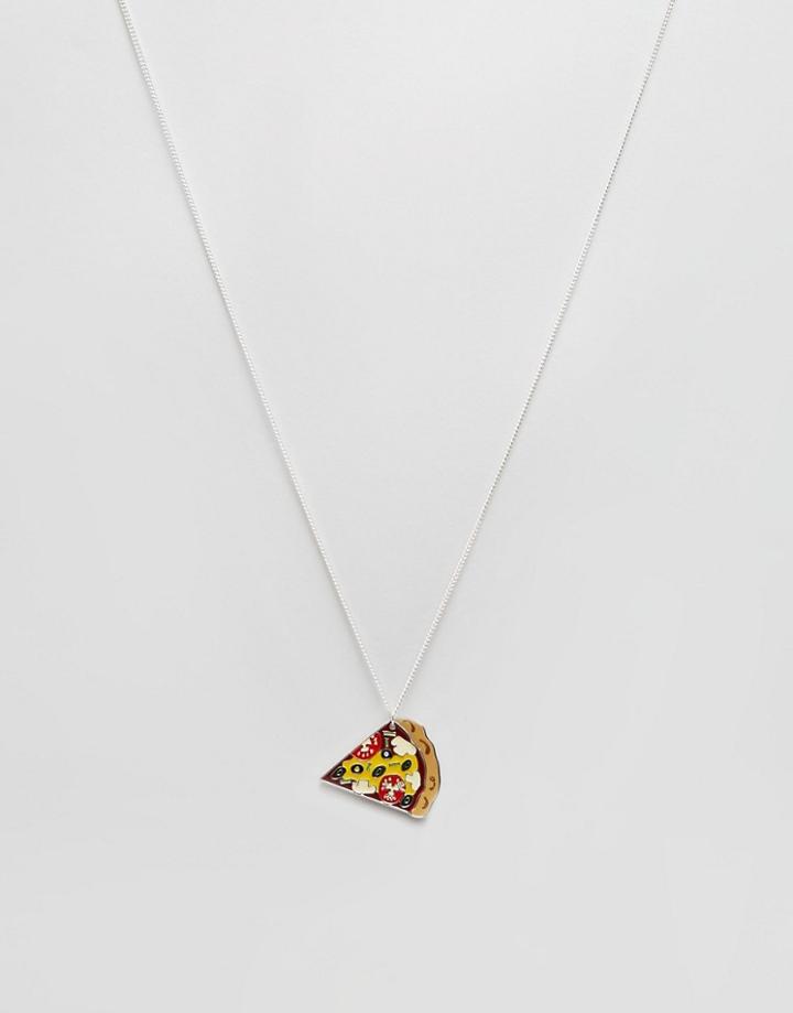 Monki Pizza Necklace - Silver