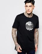 Pretty Green T-shirt In Slim Fit With Crowd Pic Taken By Liam Gallagher - Black