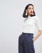 Vero Moda Ribbed Turtleneck Top-white