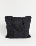 Selected Homme Packable Tote In Black Made From Recycled Polyester