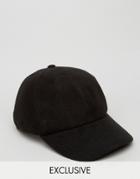 Reclaimed Vintage Baseball Cap In Polar Fleece Black - Black