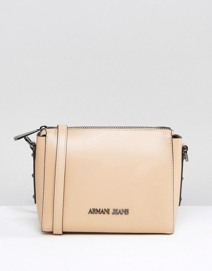 Armani Jeans Minimal Cross Body Bag In Beige - Beige