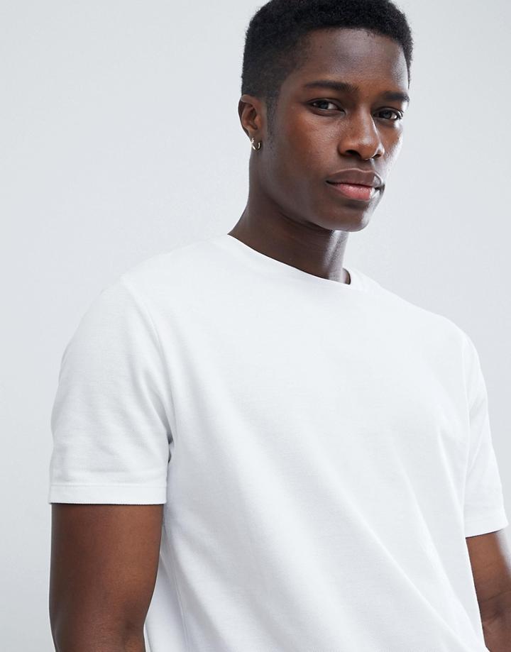 Asos Design Relaxed T-shirt In Pique In White - White