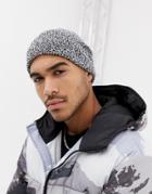 Asos Design Slouchy Beanie In Black & White Twist