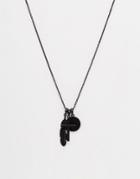 Chained & Able Cross Bunch Necklace In Matt Black - Black