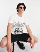 Night Addict Spirit Front Print T-shirt In Cream-neutral