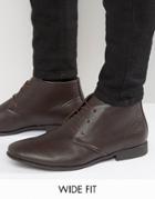 Asos Wide Fit Chukka Boots In Brown - Brown