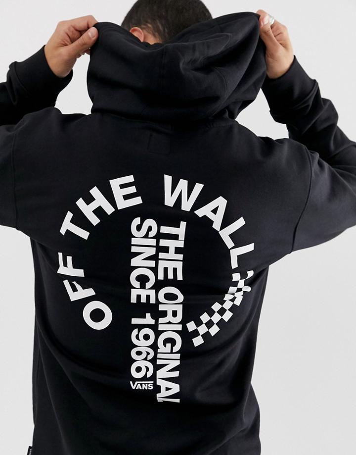 Vans Hoodie With Back Print In Black
