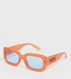 Crooked Tongues Unisex Chunky Sunglasses In Neon Orange - Yellow