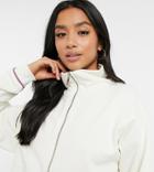 Asos 4505 Petite Oversized Funnel Neck Sweatshirt With Partial Zip-white