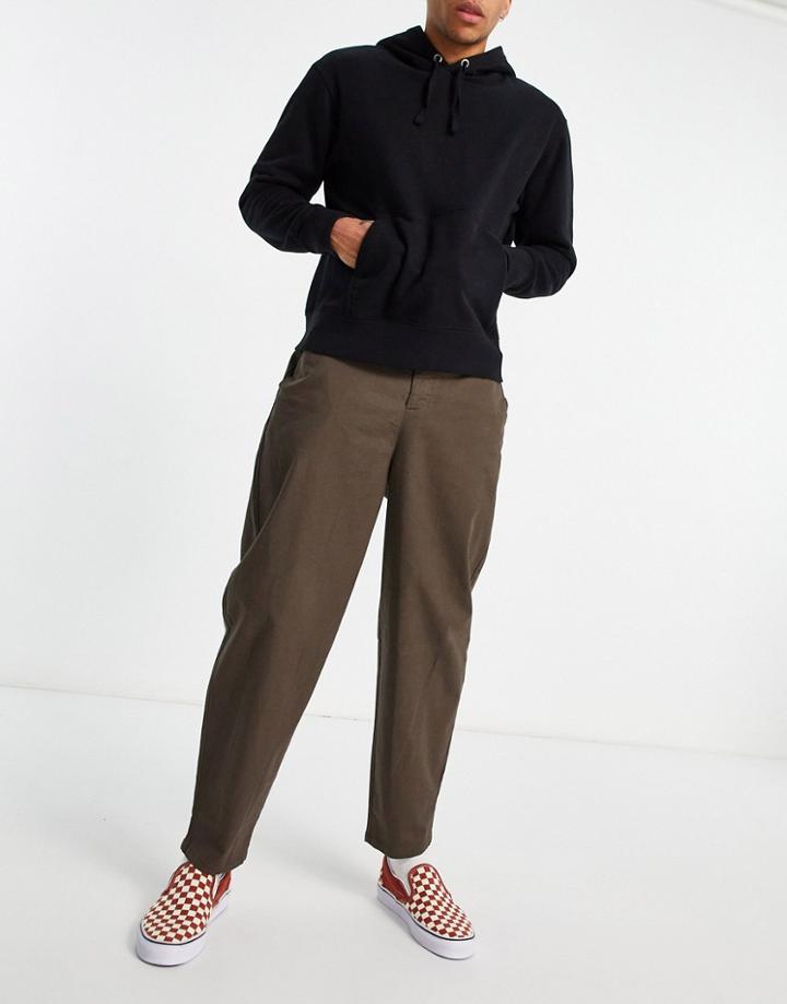 Asos Design Oversized Tapered Chino Pants In Brown