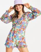 Influence Ruffle Romper In Multi Floral