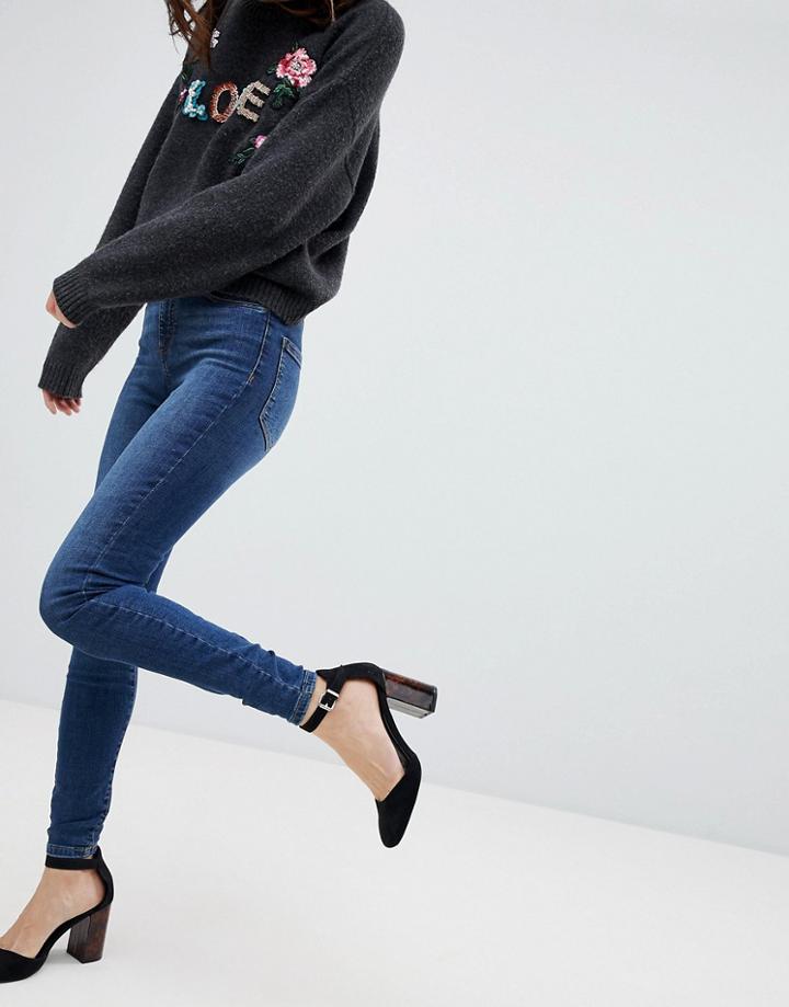 Vero Moda High Waisted Skinny Jean In Blue - Blue