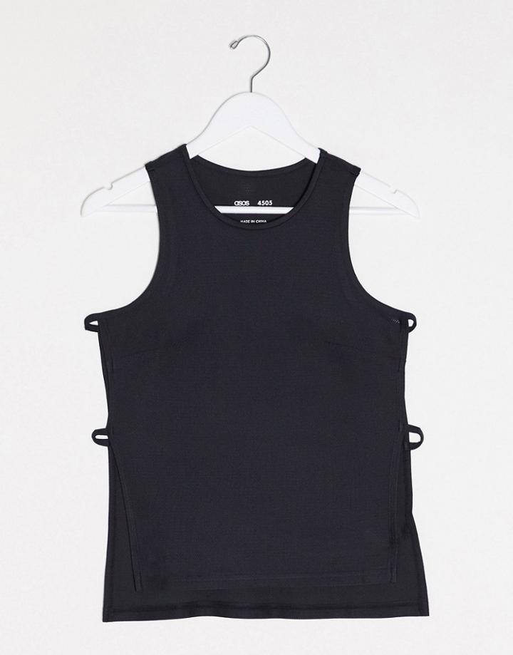 Asos 4505 Vest With Open Side Detail-black