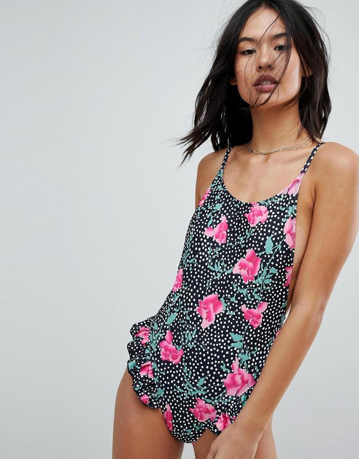 Motel Rose Frill Swimsuit - Multi