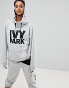 Ivy Park Logo Hoodie In Gray - Gray