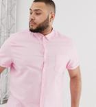 Asos Design Plus Casual Skinny Oxford Shirt In Pink - Pink
