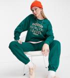 Adidas Originals 'retro Luxury' Slogan Sweatshirt In Green