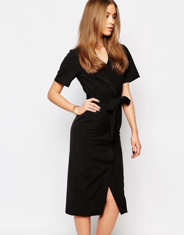 Warehouse Wrap Dress - Black
