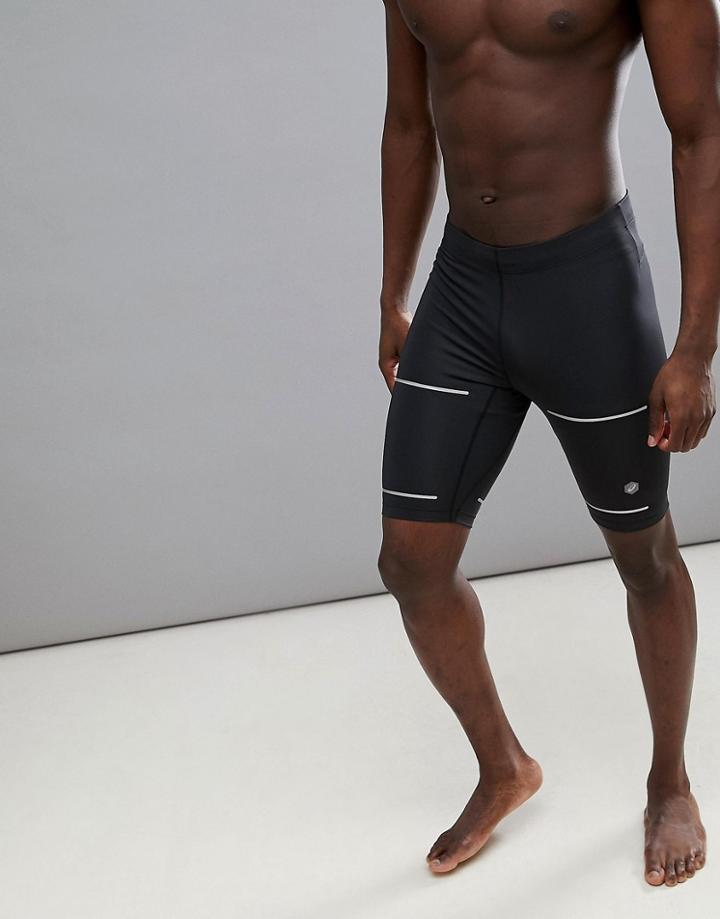 Asics Running Lite-show Reflective Compression Shorts In Black 154579-0904 - Black