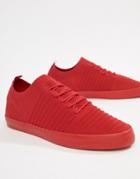 Bershka Knitted Sneaker In Red - Red