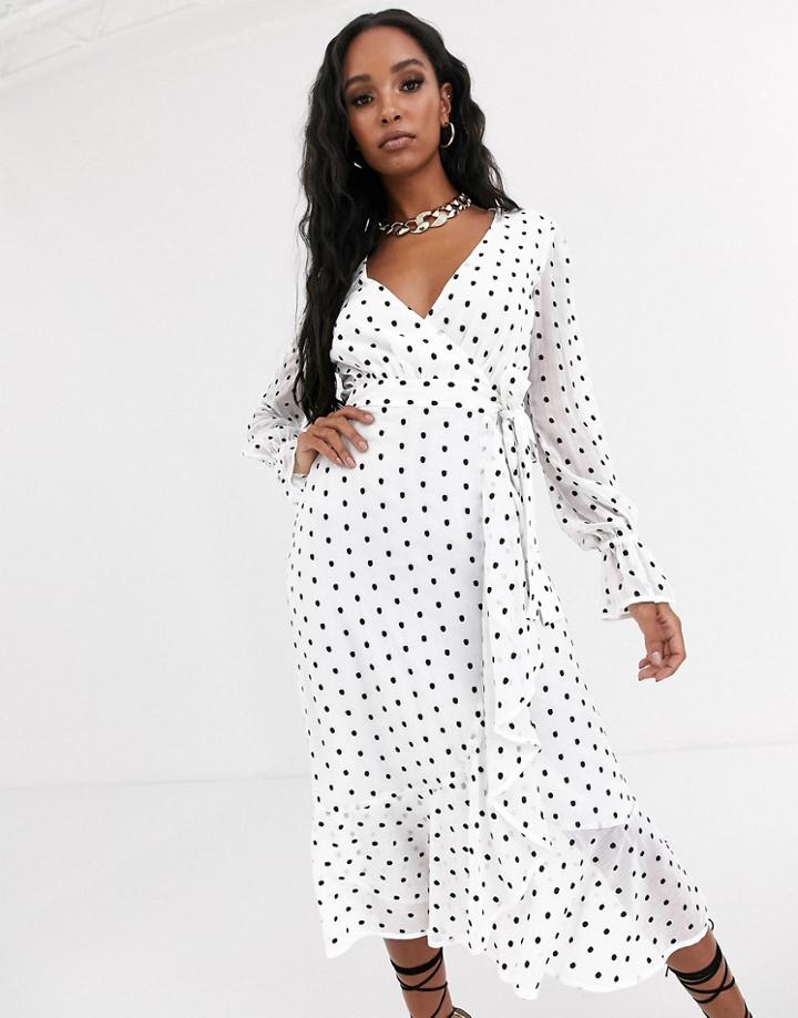 Talulah Something About You Polka Dot Wrap Midi Dress