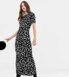 Asos Design Tall Maxi Tea Dress In Spot Print - Multi