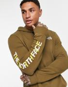 The North Face Graphic Hoodie In Khaki-green