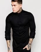 Diesel Shirt S-nap Slim Fit Core Concealed Placket In Black - Black