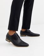 River Island Textured Derby Shoes In Black