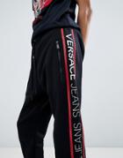Versace Jeans Skinny Joggers In Black With Side Taping - Black