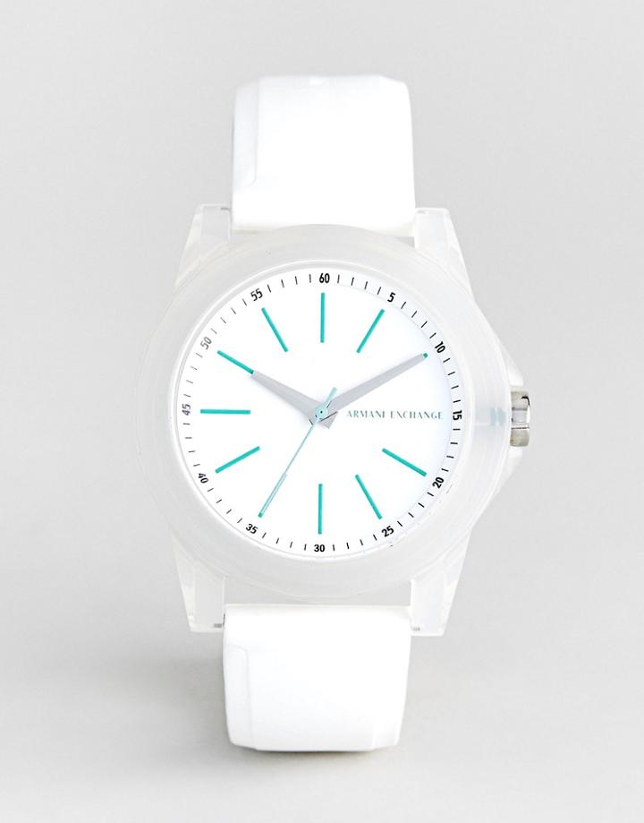 Armani Exchange Ax4359 Banks Watch With Silicone Strap - White