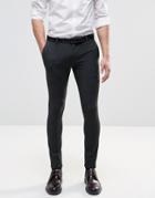 Asos Extreme Super Skinny Smart Trousers In Charcoal - Charcoal