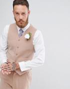 Asos Wedding Skinny Suit Vest In Light Pink Wool Mix - Pink