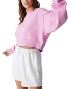 Cotton: On Classic Cropped Sweatshirt In Pink
