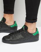 Adidas Originals Stan Smith Snake Effect Sneakers In Black S80022 - Black