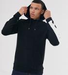 Asos Design Tall Hoodie In Black With White Side Stripes