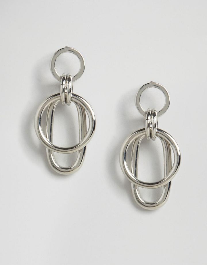 Asos Geo Link Earrings - Silver