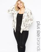 Carmakoma Plus Size Calca Blazer In Floral Print - Sugar Flower