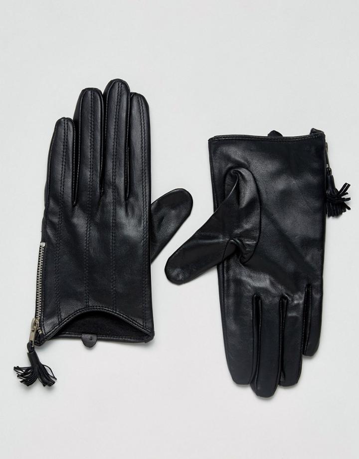 Lavand Leather Gloves - Black