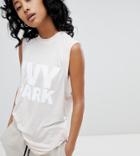 Ivy Park Logo Muscle Tank In Oatmeal - Beige