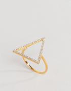 Carrie Elizabeth Statement Diamond Triangle Ring - Gold