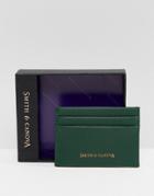 Smith And Canova Leather Card Holder In Green - Green