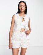 Damson Madder Vase Print Quilted Vest In Multi