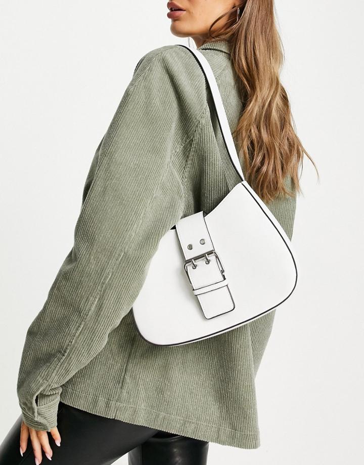 Topshop Structured Scoop Shoulder Bag In White